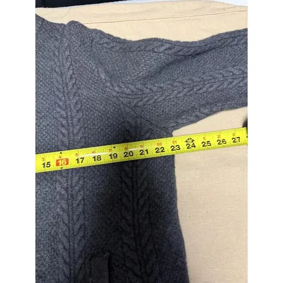 Jos A Bank Reserve Sweater Mens XL Gray Wool Button Front Elbow Patch Cardigan